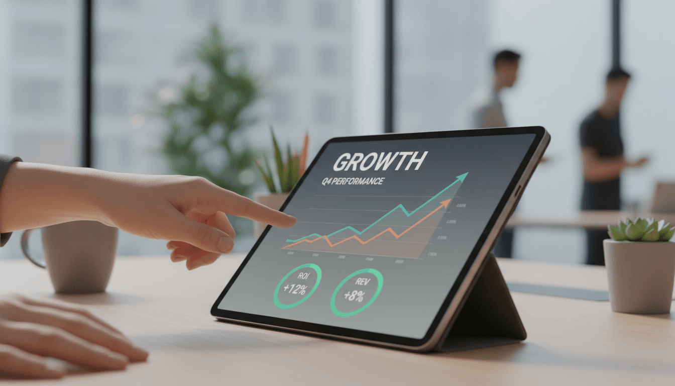 Growth metrics displayed on business analytics dashboard