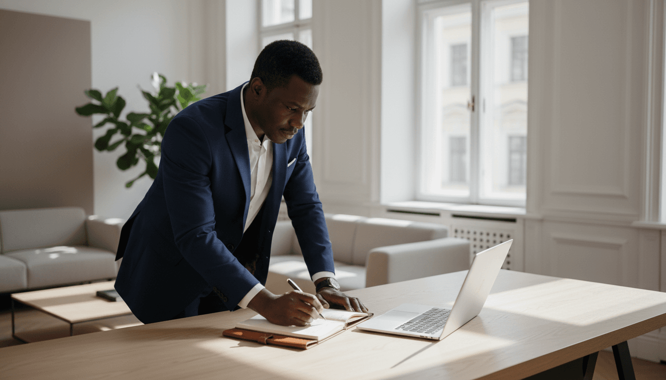Consulting professional at work in modern office